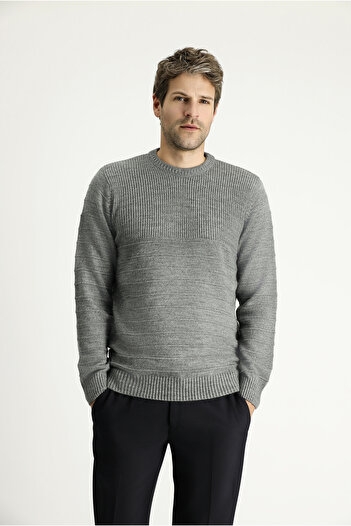 Kiğılı Patterned Slim Fit Crew Neck Knitwear Sweater