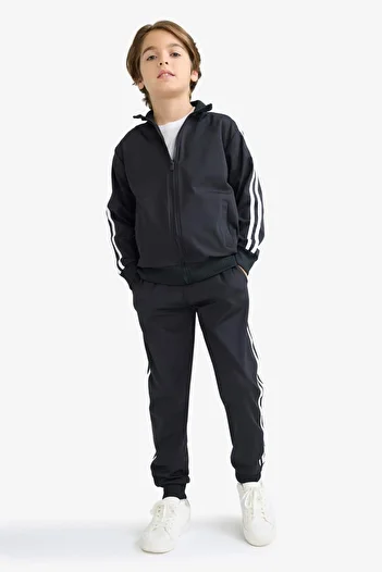 DeFacto School Boys 2 Piece Set Zippered Sweatshirt Top Elastic Waist Jogger Sweatpants D2042A824Au
