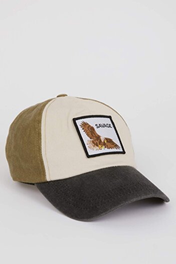 DeFacto Men's Label Printed Woven Baseball Basketball Cap B7995Ax24Sm