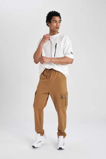 DeFacto Fit Sportsman Jogger Sweatpants - Standard Fit Cargo, Μέση Δεμένο Πόδι με Τσέπες