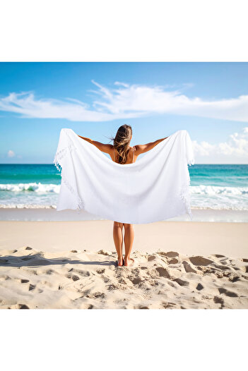 Püskül Tekstil Luxury Beach Towel Peshtemal, Waffle Weaving, 100% Cotton, Quick Drying, High Quality Beach Towels