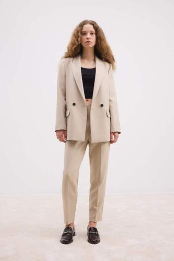 DeFacto Oversize φαρδύ παλτό με γιακά με κουμπί Basic Solid Blazer Jacket C2457AX24AU