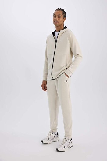 DeFacto DeFactoFit Slim Fit Sporcu İnce Jogger Eşofman Altı Dar Kesim Skuba Dalgıç Kumaş Standart Paça Beli