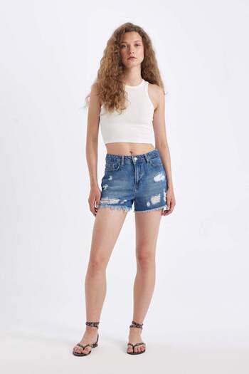 DeFacto High Waist Cut-Cut Jeans - C0631AX24HS