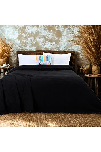 Püskül Tekstil Luxury Muslin Bedspread Double Extra Large - Soft, Thin Pique, Summer Throw Blanket