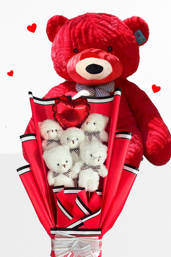 Sole Plush Bear 90 cm Large Plush Teddy Bear Birthday Gift Gift Teddy Bear and Bouquet for Special Day
