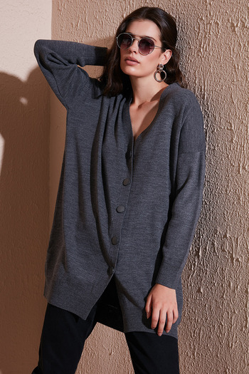 Lela V-neck Knitwear CarDigan - ButtoneD, CarDigan 4616031