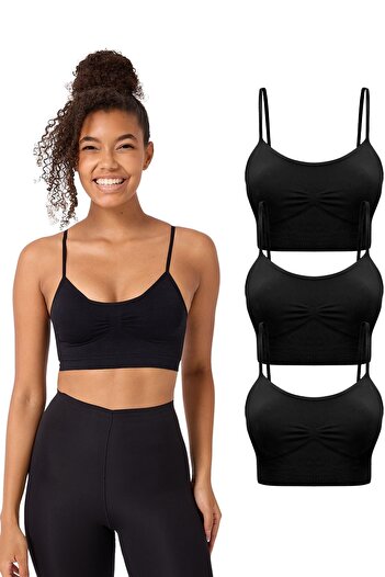 FOREVER MORE 3-Piece Women's Thin Padded Strap Seamless Flexible Bustier