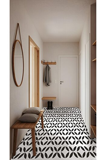 DECOMALL Suya Dayanıklı 100X100 CM Mutfak Banyo Zemin Mermer Fayans Yapışkanlı Folyo (LAMİNASYONLU) CODE 194