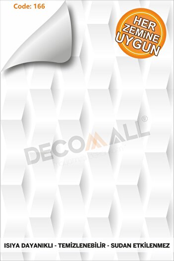 DECOMALL Suya Dayanıklı 100X100 CM Mutfak Banyo Zemin Mermer Mobilya Fayans Yapışkanlı Folyo Kaplama CODE 166