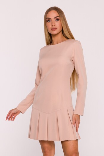 Made of Emotion Elegant mini dress with deep pleats