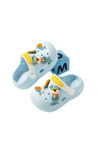 Mixbo - Children's Clogs, Light Blue, Detachable Accessories, 24-25 EU