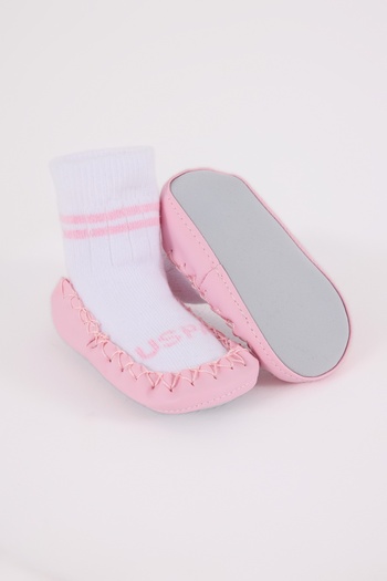 U.S. Polo Assn. Us Polo Baby Girl Socks White/Pink
