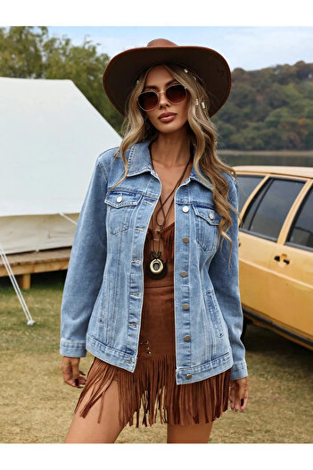 Wkm Denim Kadın Boyfriend Kot Ceket