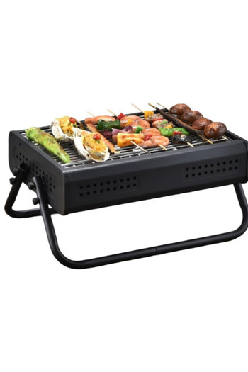 Generic Portable Charcoal BBQ Grill with Handle – Tabletop Outdoor Barbecue Grill for Camping & Picnic