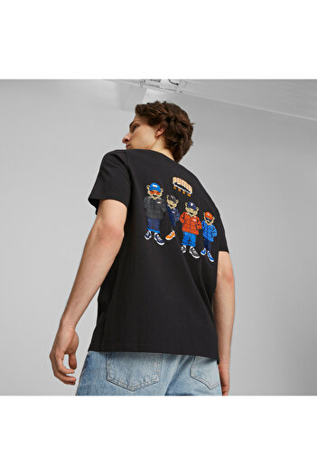 Puma Mens SPORTSTYLE CREW Graphic Tee - Black