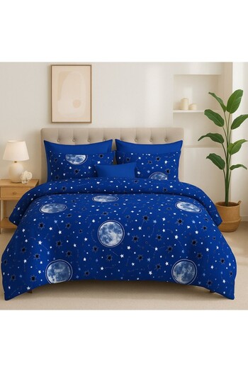 Pucioasa 6-piece finet bedding set moon and stars on blue