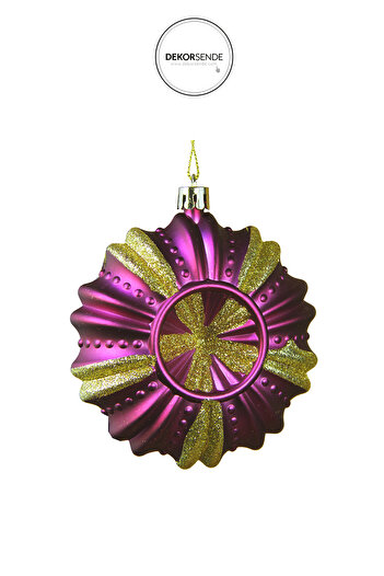 Dekorsende New Year's Ornament Luxury Ball Set of 2 Fuchsia Gold 10 cm