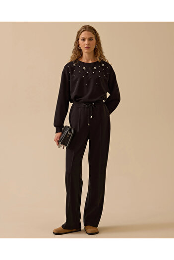SEÇİL Lace-Up Pocket Straight Leg Trousers