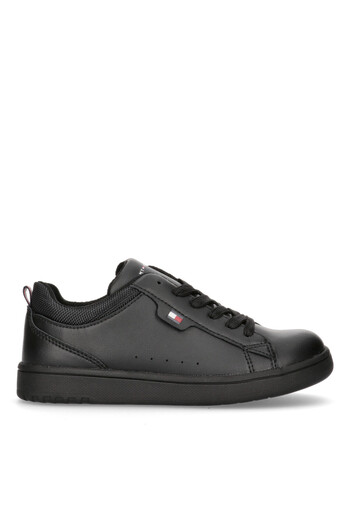 Tommy Hilfiger Kids Black Low Cut Lace-Up Sneakers