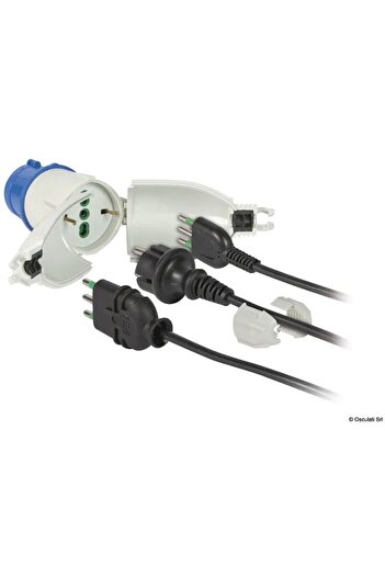 OSCULATI Waterproof Converter Keyed Socket to Schuko, 16A, 200-250V, IP44