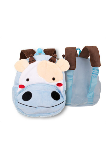 zola Preschool backpack, Zola®, with 2 pockets, cow pattern, blue, 24 cm