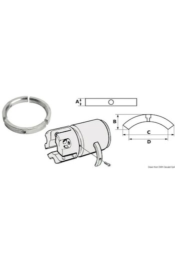 OSCULATI Sail Drive Propeller Anode Kit, Zinc, Aluminum, Magnesium, 2-4 Blades