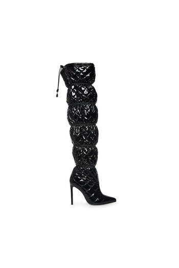 Steve Madden Womens Silhouette Black/Black Flat Sandals