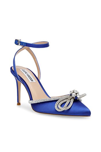 Steve Madden Womens Leia Blue Satin Heels
