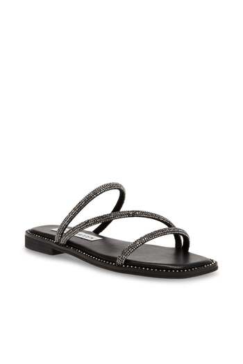 Steve Madden Mens Prize Black Flat Sandals