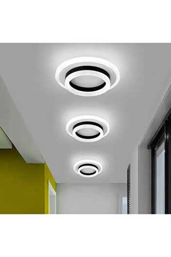 LED CONCEPT Lustra LED cu 3 tipuri de lumina, neagra, rotunda, 40W, 23.5x23.5x7.5cm