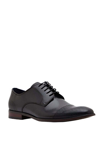 Steve Madden Mens Pasage Black Leather Formal Shoes