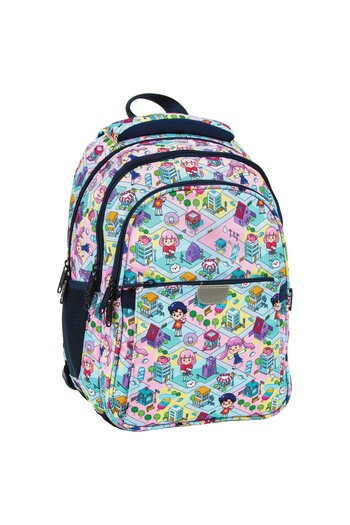 zola Ergonomic school bag, 3 compartments, pockets, 39x27x20 cm, reflective, Doll-Tocca Boca