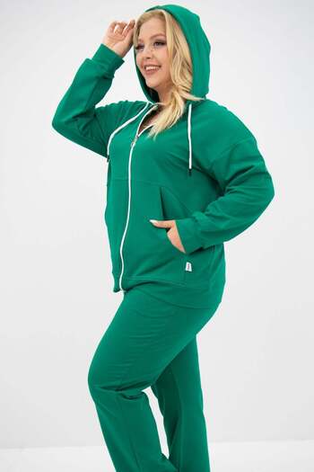 Bigsize Women's plus size tracksuit with zipper and hood 8139