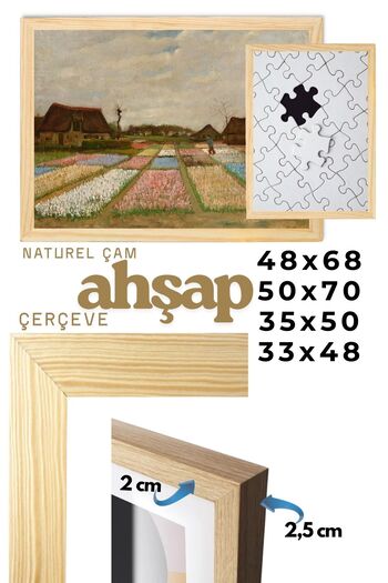 CreaWitch 35X50 cm Wooden Frame 2cm Wide, 2.5cm Deep Puzzle Photo Poster Picture Frame Natural Pine