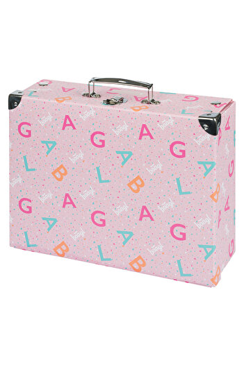 Baagl Foldable school supply box Logo - pink with ironwork