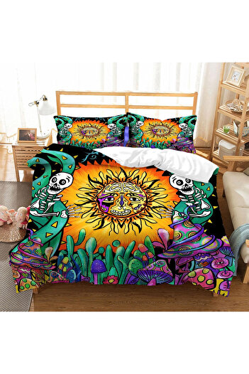 Eviermilaa Bed linen duvet cover 200x200 cm, 2 pillowcases 80x80 cm Sun print