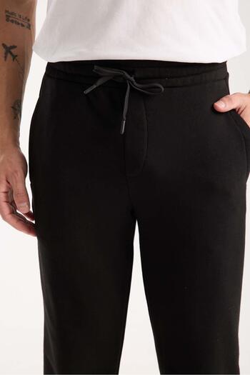Valiberta Spike Diagonal 3 Thread Cuff Leg Men's Trousers Sweatpants - Black