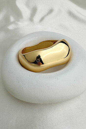 Modex Special Series Gold Color Curved Handcuff Bracelet (Inner Diameter: 6cm)