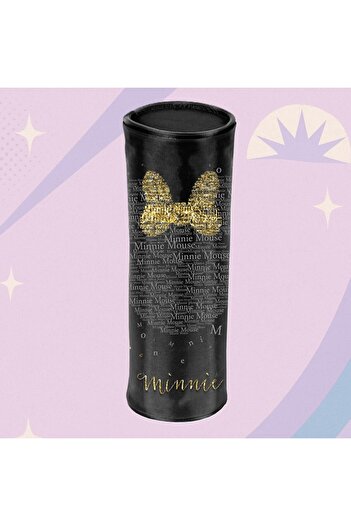 zola Unequipped tubular pencil case, Zola, Disney Minnie Mouse, 1 compartment, 22 x 8 x 8 cm, black/gold