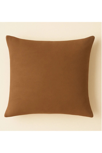 GERCELLA Duck Linen 43X43 Throw Pillow Cover Set of 2 Brown Zippered