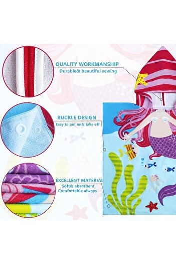 erorex Kids Bath Towel 1 6 Years Toddler 1Pcs Kids Hooded Towel Microfiber Bath Towel Super Soft Robe