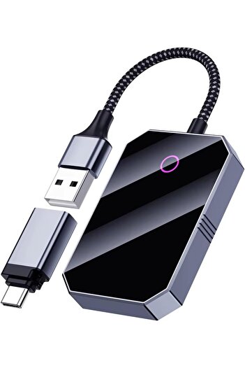 erorex Wireless Carplay Adapter, Compatible Apple Iphone Android Auto 2--1 Bluetooth, Plug & Play, Wire