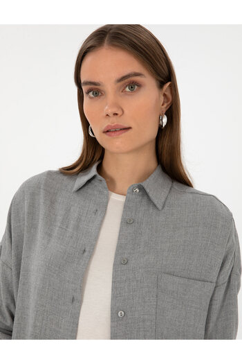 Pierre Cardin Gray Oversize Long Sleeve Shirt 50313653-Vr024