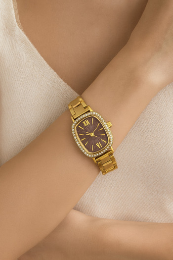 LOOQ Roman Numeral Women's Wristwatch with Zircon Stone Detail