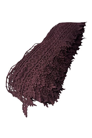 Cancanlı Kumaşçılık Dark Burgundy Guipure Lace Ribbon Edge Trim Cotton 10 Meters