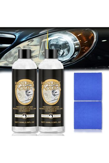 erorex Hexibii Headlight Restoration Kit, Clear Repair Solution Restoring Yellowed, Oxidized, Blurry