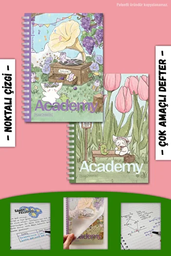 Copyrite Academy 2 Notebook Set |   Dotted Striped |   70 Sheets |   Multi-Purpose Notebook Set