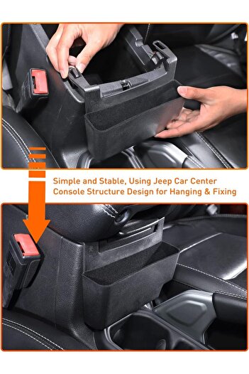 erorex Center Console Hanging Storage Organizer, Armrest Abs Tray 2018-2024 Jeep Wrangler Jl Jlu 4Xe Jeep