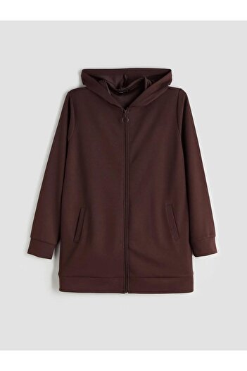 LC Waikiki Lcwaikiki Classic Hooded Oversize Women's Zippered Sweatshirt (W5)